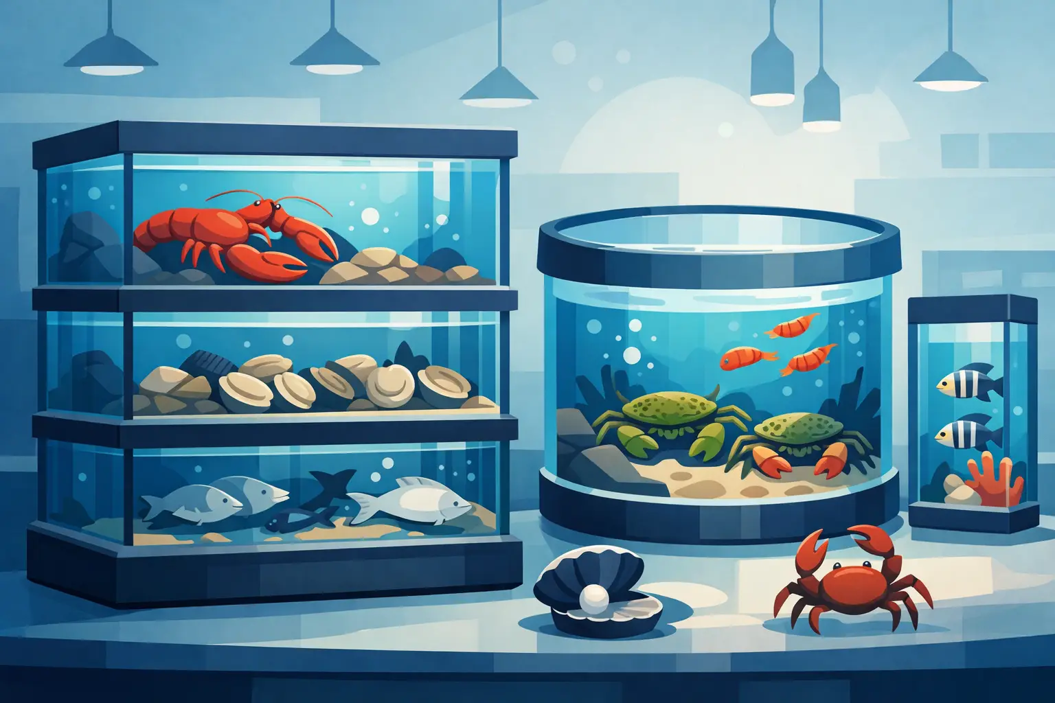 Live Seafood Display Tanks That Hold Up